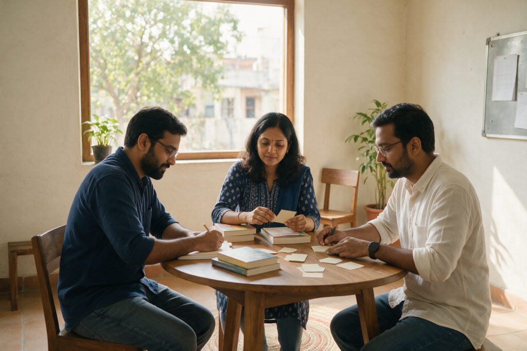 Nonprofit founders planning a community education initiative